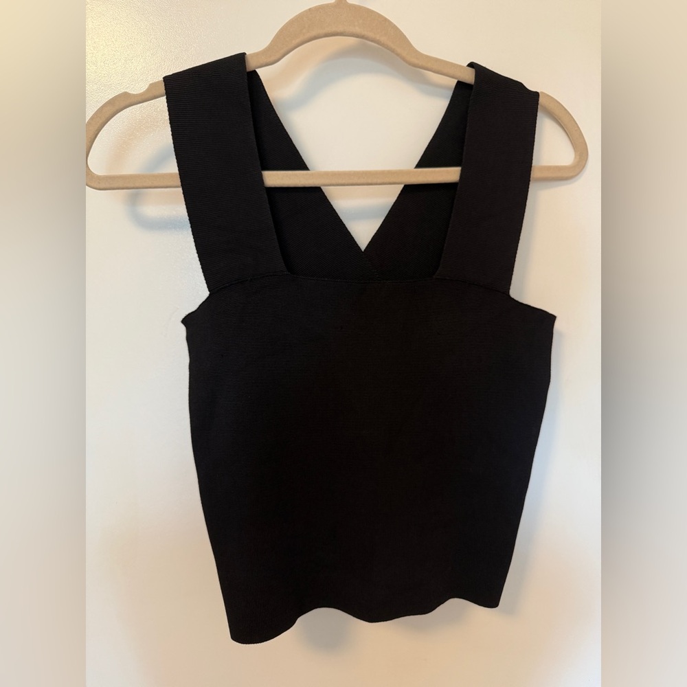 A.L.C. lia rib knit crop top black S
